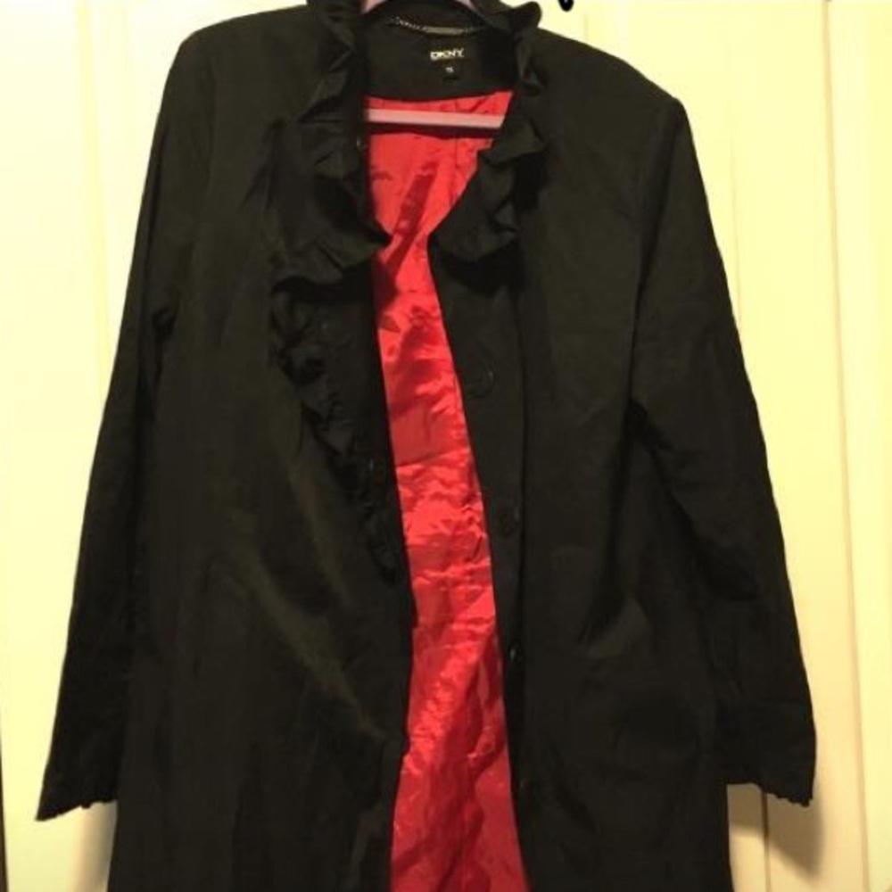 DKNY Ruffle Collar Jacket